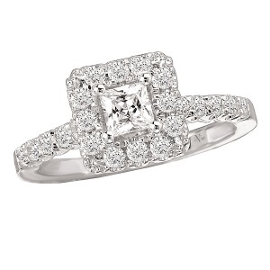 Halo Semi-Mount Diamond Ring