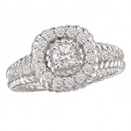 Halo Semi-Mount Diamond Ring