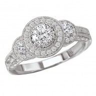 Triple Round Halo Complete Diamond Ring