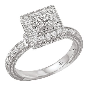 Halo Semi-Mount Diamond Ring