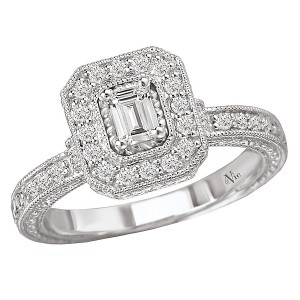 Halo Semi-Mount Diamond Ring
