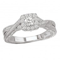 Halo Semi-Mount Diamond Ring