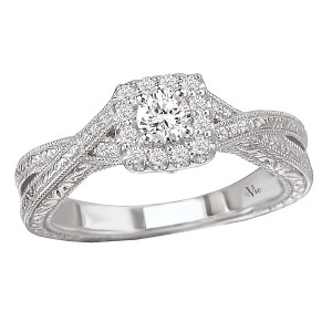 Halo Semi-Mount Diamond Ring