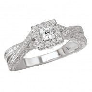 Halo Semi-Mount Diamond Ring