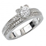 Halo Semi-Mount Diamond Ring