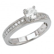 Solitaire Semi-Mount Diamond Ring