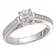 Solitaire Semi-Mount Diamond Ring