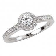 Halo Semi-Mount Diamond Ring