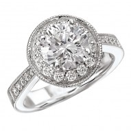 Halo Semi-Mount Diamond Ring