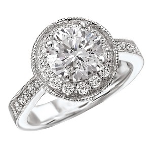 Halo Semi-Mount Diamond Ring