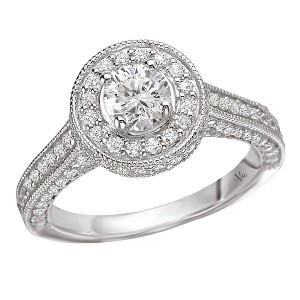 Halo Semi-Mount Diamond Ring