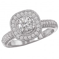 Halo Semi-Mount Diamond Ring