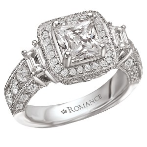 Halo Semi-Mount Diamond Ring