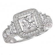 Halo Semi-Mount Diamond Ring