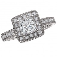 Halo Semi-Mount Diamond Ring