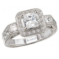 Halo Semi-Mount Diamond Ring