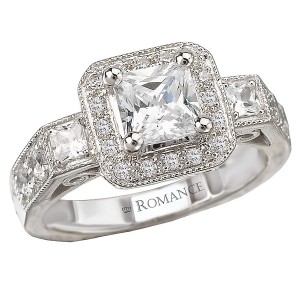 Halo Semi-Mount Diamond Ring