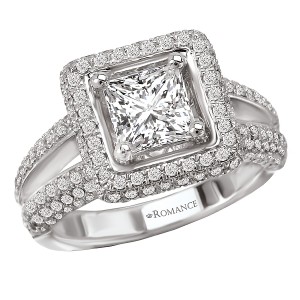 Halo Semi-Mount Diamond Ring
