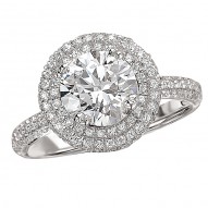Halo Semi-Mount Diamond Ring