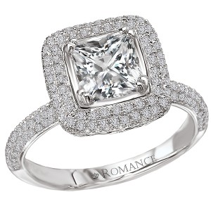 Halo Semi-Mount Diamond Ring