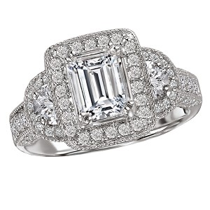 Halo Semi-Mount Diamond Ring