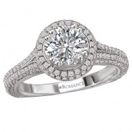 Halo Semi-Mount Diamond Ring