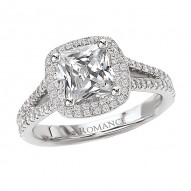 Halo Semi-Mount Diamond Ring