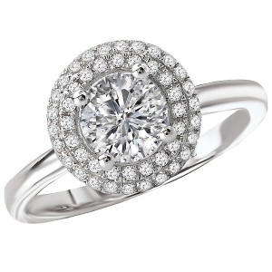 Round Halo Semi-Mount Diamond Ring