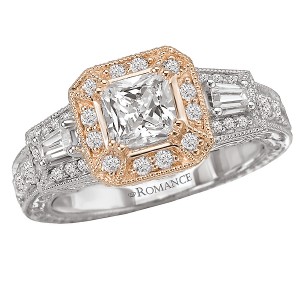 Two Tone Semi-Mount Diamond Ring