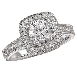 Halo Semi-Mount Diamond Ring