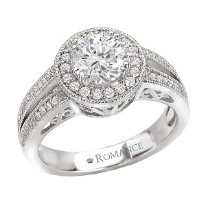 Halo Semi-Mount Diamond Ring