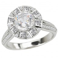 Halo Semi-Mount Diamond Ring