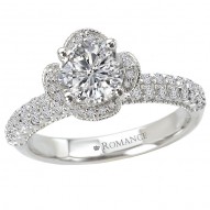 Halo Semi-Mount Diamond Ring