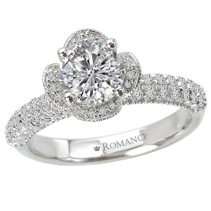Halo Semi-Mount Diamond Ring