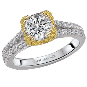 Two Tone Semi-Mount Diamond Ring