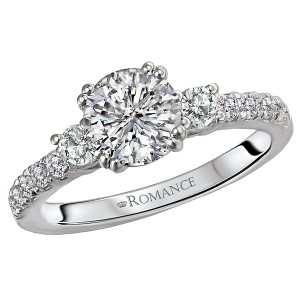 3-Stone Semi-Mount Diamond Ring