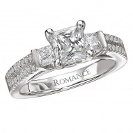 3 Stone Semi-Mount Diamond Ring
