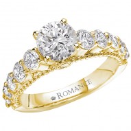 Peg Head Semi-Mount Diamond Ring