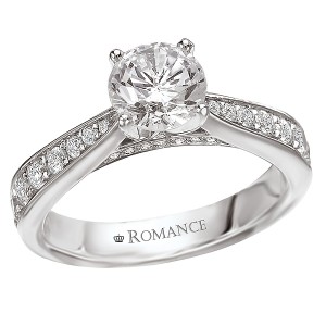 Peg Head Semi-Mount Diamond Ring
