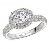 Halo Semi-Mount Diamond Ring