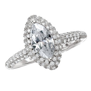 Halo Semi-Mount Diamond Ring