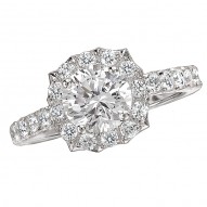 Halo Semi-Mount Diamond Ring