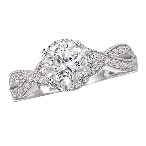 Halo Semi-Mount Diamond Ring