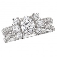 Peg Head Semi-Mount Diamond Ring