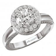 Halo Semi-Mount Diamond Ring
