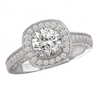 Halo Semi-Mount Diamond Ring