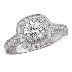 Halo Semi-Mount Diamond Ring