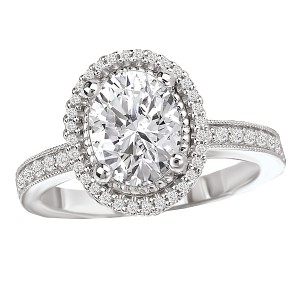 Halo Semi-Mount Diamond Ring