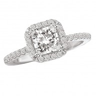 Halo Semi-Mount Diamond Ring