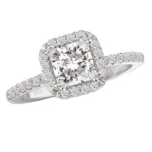 Halo Semi-Mount Diamond Ring